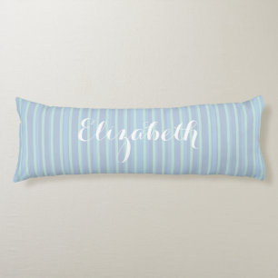 Coussins Longs Motif rayé bleu scintillant personnalisé