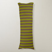 Coussins Longs Motif rayé en chocolat brun et vert olive (Devant (Vertical))