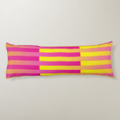 Coussins Longs Motif rayé rose jaune orange (Dos)