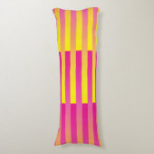 Coussins Longs Motif rayé rose jaune orange (Devant (Vertical))