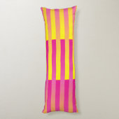Coussins Longs Motif rayé rose jaune orange (Dos (Vertical))