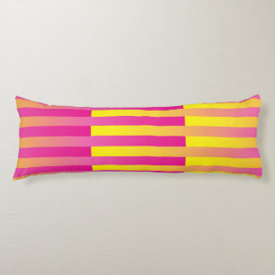 Coussins Longs Motif rayé rose jaune orange