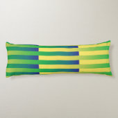 Coussins Longs Motif rayé vert jaune bleu (Dos)