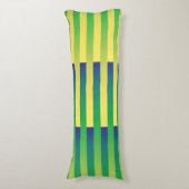 Coussins Longs Motif rayé vert jaune bleu (Devant (Vertical))
