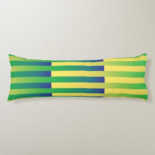 Coussins Longs Motif rayé vert jaune bleu (Devant)