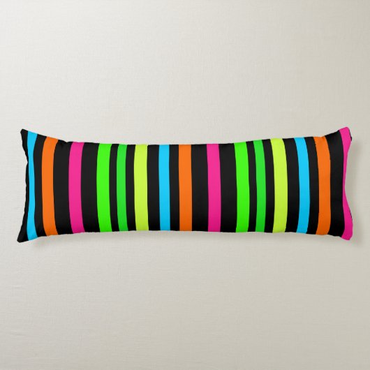 Coussins Longs Motif Rayures Néon (Devant)