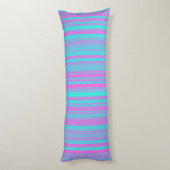 Coussins Longs Motif Rayures Rose Violet Bleu (Dos (Vertical))