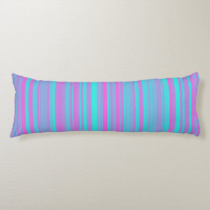 Coussins Longs Motif Rayures Rose Violet Bleu