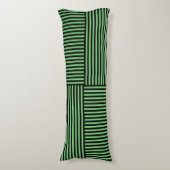 Coussins Longs Motif rayures vertes noires (Devant (Vertical))