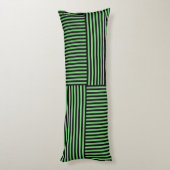 Coussins Longs Motif rayures vertes noires (Dos (Vertical))
