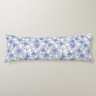 Coussins Longs Motif Répétitif Blanc Et Bleu | Motif de Pieuvre