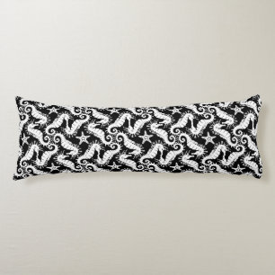 Coussins Longs Motif Répétitif Noir Et Blanc Motif Hippocampe