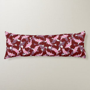 Coussins Longs Motif Répétitif Rouge Et Rose Motif de Poisson K