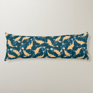 Coussins Longs Motif Répétitif Vert Et Jaune Motif De Poissons