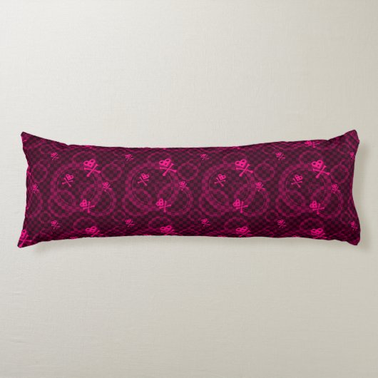 Coussins Longs Motif rose d'Emo avec des cercles (Devant)