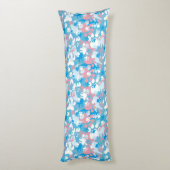 Coussins Longs Motif rose et bleu de chien de camouflage (Dos (Vertical))