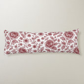 Coussins Longs Motif Rose Vintage rouge foncé (Dos)