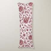 Coussins Longs Motif Rose Vintage rouge foncé (Devant (Vertical))