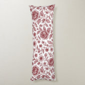 Coussins Longs Motif Rose Vintage rouge foncé (Dos (Vertical))