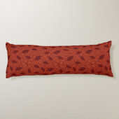 Coussins Longs Motif rouge de feuille sur l'orange (Dos)