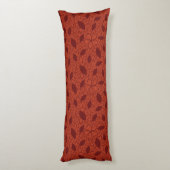 Coussins Longs Motif rouge de feuille sur l'orange (Dos (Vertical))