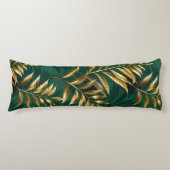 Coussins Longs Motif sans couture avec des fougères dorées (Devant)