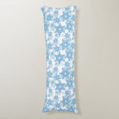 Coussins Longs Motif sans couture blanc et bleu (Devant (Vertical))