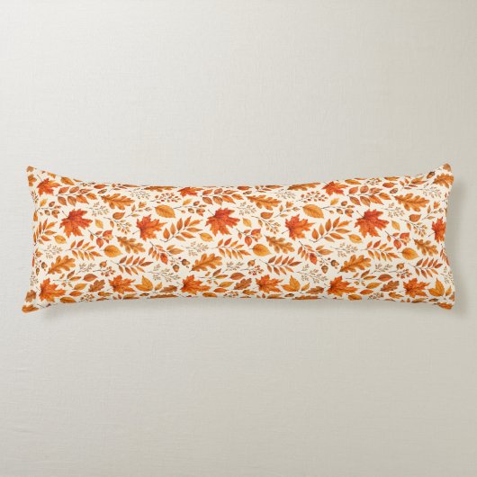 Coussins Longs Motif sans couture de feuilles d'automne chaudes (Devant)