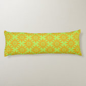 Coussins Longs Motif sans couture de fleurs vertes orange (Dos)
