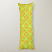 Coussins Longs Motif sans couture de fleurs vertes orange (Dos (Vertical))