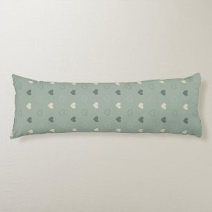Coussins Longs Motif sans couture de grille de cœur vert assourdi