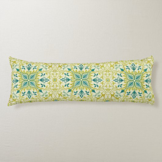 Coussins Longs Motif sans couture de plafond William Morris vert (Devant)