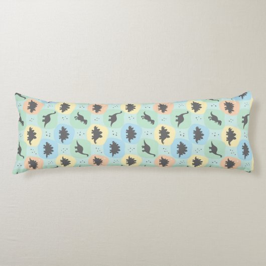 Coussins Longs Motif sans couture de silhouette de dinosaure préh (Devant)
