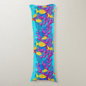 Coussins Longs Motif sans fil de poissons tropicaux (Devant (Vertical))