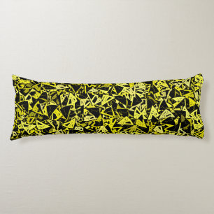 Coussins Longs Motif sans fin de triangle noir jaune
