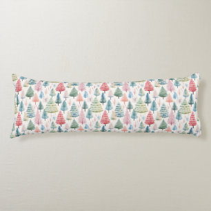 Coussins Longs Motif sapins de Noël pastel colorés