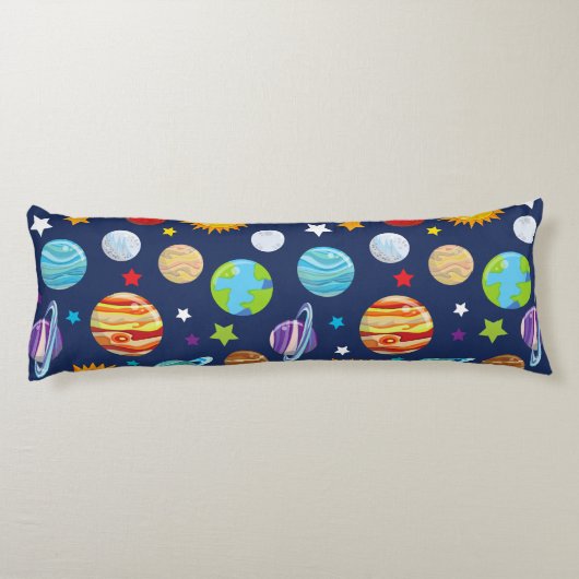 Coussins Longs Motif spatial, Planètes, Étoiles, Cosmos, Galaxie (Dos)