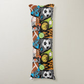 Coussins Longs Motif Sportif Avec Ballons (Devant (Vertical))