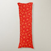 Coussins Longs Motif Spoutnik du milieu du siècle, Rouge Profond (Devant (Vertical))