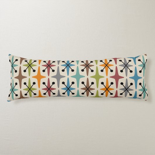 Coussins Longs Motif Starburst moderne du milieu du siècle (Devant)