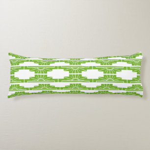 Coussins Longs Motif Sunburst Art Déco en blanc et chaux