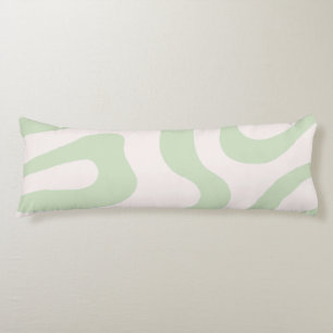 Coussins Longs Motif Super à bande verte Sage Green