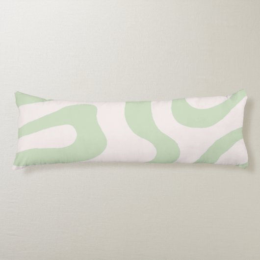 Coussins Longs Motif Super à bande verte Sage Green (Devant)