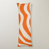 Coussins Longs Motif Super de flux de flux de liquide orange Y2K (Dos (Vertical))