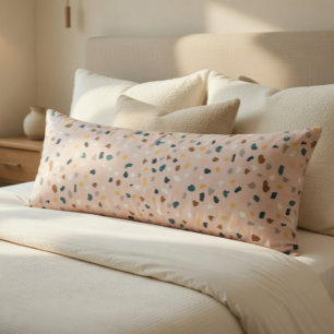 Coussins Longs Motif Terrazzo Moderne Douce Neutre