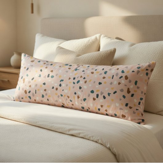 Coussins Longs Motif Terrazzo Moderne Douce Neutre