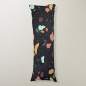 Coussins Longs Motif Terrazzo Noir (Devant (Vertical))