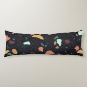 Coussins Longs Motif Terrazzo Noir (Devant)