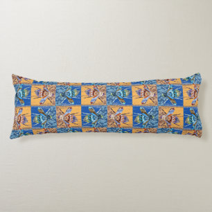 Coussins Longs Motif textile de style patchwork de guêpe