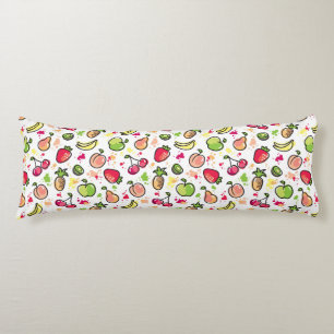 Coussins Longs motif tiré par la main de fruits